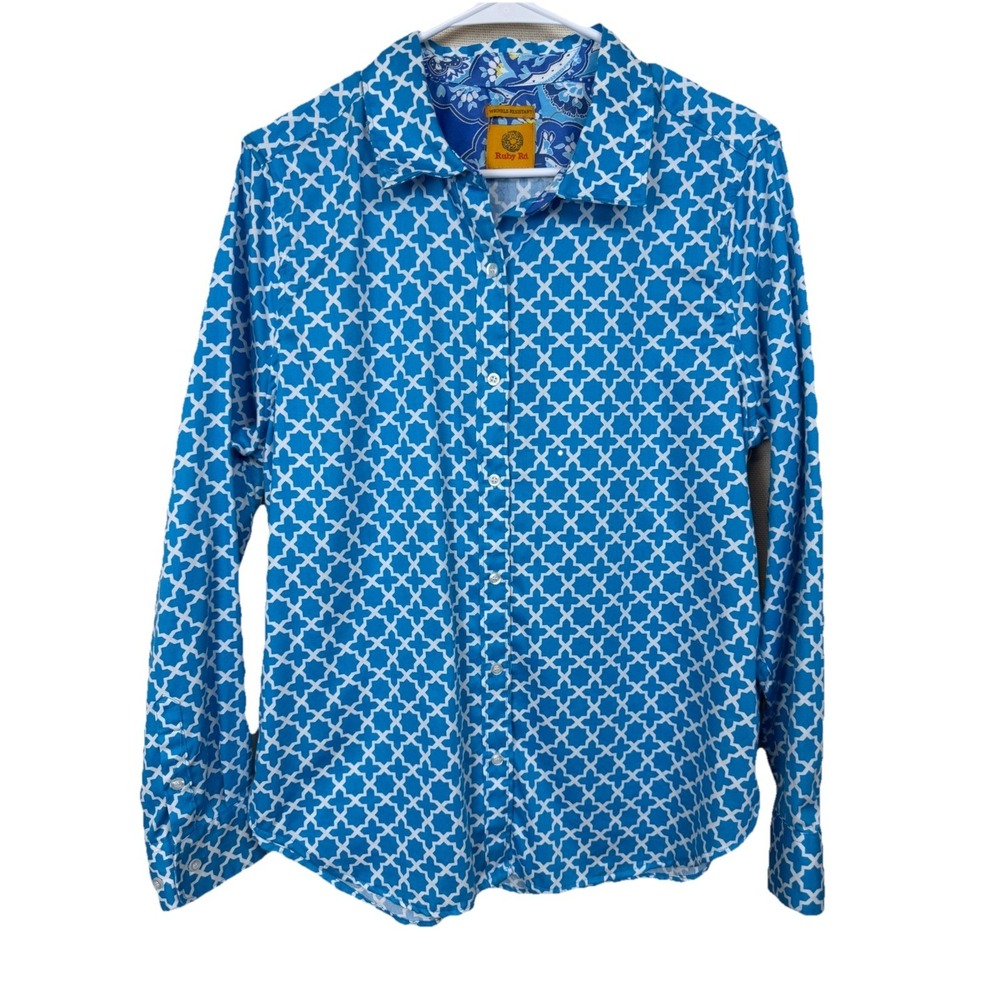 Women's Ruby Rd. Button up Shirt Size 14 Long Sleeve Career Office Modest